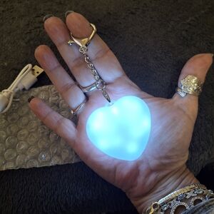 Heart-Shaped LED Keychain Handbag Backpack Light NIB
